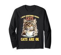 I Hate Everything Except Cats Cats Are Ok Pet Animals - Maglia a Manica