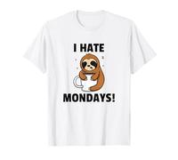 I Hate Mondays Odio Il lunedì Bradipo Stanco Maglietta