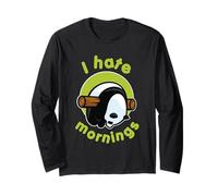 I Hate Morning Panda Bear Arbusti Spirito Animale Giant Roll Art Maglia a Manica