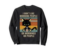 I Hate Morning People And Mornings And People Coffee Cat Felpa