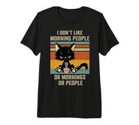 I Hate Morning People And Mornings And People Coffee Cat Maglietta Premium