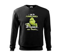 I Hate Morning People And Mornings And People Grinch And Coffee Lover Felpa Unisex Nera Size M