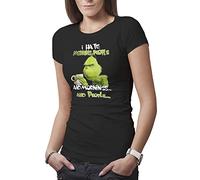 I Hate Morning People And Mornings And People Grinch And Coffee Lover Maglietta Donna Nera Size M