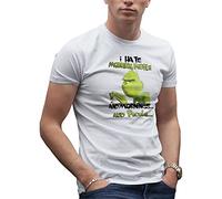 I Hate Morning People And Mornings And People Grinch And Coffee Lover T-Shirt Maglietta Bianca per Uomo Size S