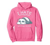 I Hate Morning People And Mornings And People Panda Bear Felpa con Cappuccio, Unisex per Adulti, Rosa Acceso, S