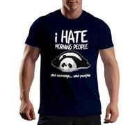 I Hate Morning People And Mornings Funny Lazy Panda Maglietta da Uomo Blu Navy Size XL