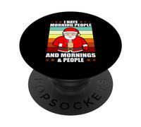 I Hate Morning People Babbo Natale Caffè Divertente Babbo Natale PopSockets PopGrip Adesivo