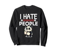 I Hate Morning People Funny Panda caffè Sarcastico Uomini Donne Felpa