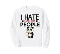 I Hate Morning People Funny Panda caffè Sarcastico Uomini Donne Felpa
