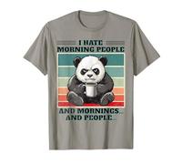 I Hate Morning People Grumpy Panda Bere Caffè Vintage Maglietta