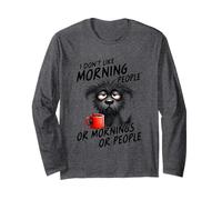 I Hate Mornings Cute Sleepy Dog Coffee Maglia a Manica
