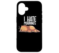 I Hate Mornings Sleeping Otter Sleep Nap Late Riser Otters Custodia per iPhone 16