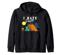 I Hate People Alien Camping Outdoor Campfire Sarcasmo Costume Felpa con Cappuccio