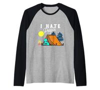 I Hate People Alien Camping Outdoor Campfire Sarcasmo Costume Maglia con Maniche Raglan