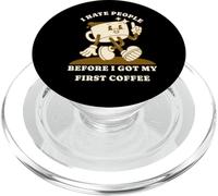 I Hate People Before I Got My First Coffee Humor PopSockets PopGrip per MagSafe