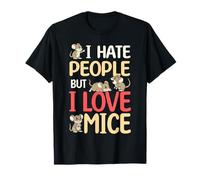 I Hate People But I Love Mouse Funny Mouse Proprietario Maglietta