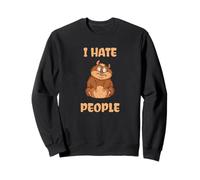 I Hate People Odio La Gente Criceto Pazzo Felpa