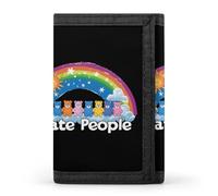 I Hate People - Portafogli con stampa in tre parti, tasca frontale, con scomparti per carte di credito, per uomo e donna, Stile:, Taglia unica