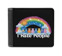 I Hate People - Portafogli con stampa morbida, sottile, tasca frontale, con porta carte di credito, per uomini e donne, 11,4 x 8,9 cm, Stile:, Taglia unica