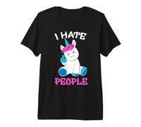 I Hate People Unicorn Fun Maglietta Premium
