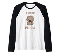 I Hate People Wombat Maglia con Maniche Raglan