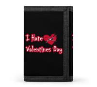 I Hate - Portafogli a tre ante per San Valentino, con porta carte di credito, 8 scomparti, portachiavi, finestra per foto, per uomini e donne, Stile 31., Taglia unica, Per tutte le stagioni