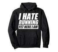 I Hate Running Jogging Corridore Corsa Divertente Felpa con Cappuccio