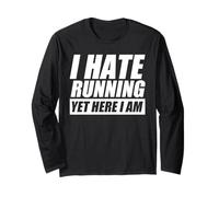 I Hate Running Jogging Corridore Corsa Divertente Maglia a Manica