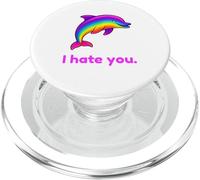 I Hate You Rainbow Dolphin Divertente PopSockets PopGrip per MagSafe