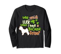 I Have A Bichon Frise Dog Lucky Shamrock St Patricks Day Maglia a Manica