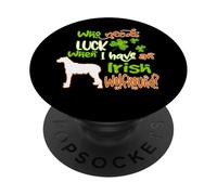 I Have A Irish Wolfhound Dog Lucky Charm St Patricks Day PopSockets PopGrip Adesivo