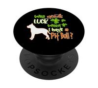 I Have A Pit Bull Dog Lucky Charm Shamrock St Patricks Day PopSockets PopGrip Adesivo