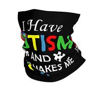 I Have Autism And That Makes Me The Protezione del Viso Traspirante Ghetta da Collo Antipolvere Sciarpa A Mezza Faccia per Estivo Adulto Uomo 26X30CM