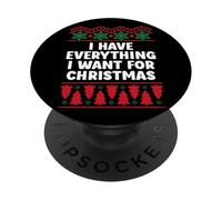 I Have Everything I Want for Christmas Couples Pajamas Funny PopSockets PopGrip Adesivo