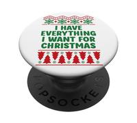 I Have Everything I Want for Christmas Funny Couples Pajamas PopSockets PopGrip Adesivo