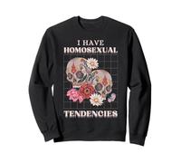 I Have Homosexual Tendencies Goth Skull Funny Meme LGBTQ Felpa