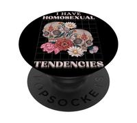 I Have Homosexual Tendencies Goth Skull Funny Meme LGBTQ PopSockets PopGrip Adesivo