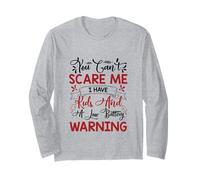 I Have Kids & A Low Battery Warning Funny Spavento Spavento Maglia a Manica