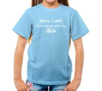 I Have Piani With My Akita - T-Shirt - Cane Animali Puppy Love Funny Cute