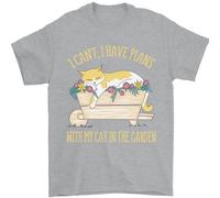 I Have Piani With My Gatto Nel Giardino Giardinaggio Uomo T-Shirt 100% Cotone