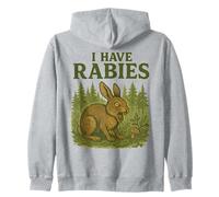 I Have Rabies Dark Humor Sarcastico Unhinged Coniglio Design Felpa con Cappuccio