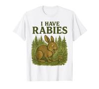 I Have Rabies Dark Humor Sarcastico Unhinged Coniglio Design Maglietta