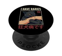 I Have Rabies Gatto Che Morde La Mano Anime Giapponese PopSockets PopGrip Adesivo