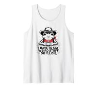 I Have to Say Weird Stuff Divertente Cowboy Rana Canotta