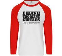 I Have Too Molti Chitarre Divertente Chitarrista Uomo L/S Baseball Maglia