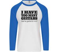 I Have Too Molti Chitarre Divertente Chitarrista Uomo L/S Baseball Maglia