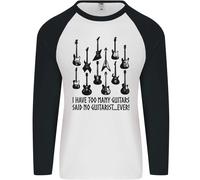 I Have Too Molti Chitarre Divertente Chitarrista Uomo L/S Baseball T-Shirt