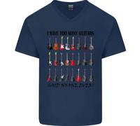 I Have Too Molti Chitarre Divertente Chitarrista Uomo Scollo A V T-Shirt