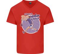 I Have Un Badminton Atteggiamento Uomo Scollo A V Cotone T-Shirt