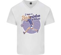 I Have Un Badminton Atteggiamento Uomo Scollo A V Cotone T-Shirt